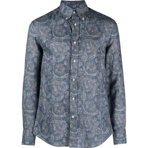 Brunello Cucinelli camicia con stampa paisley - blu