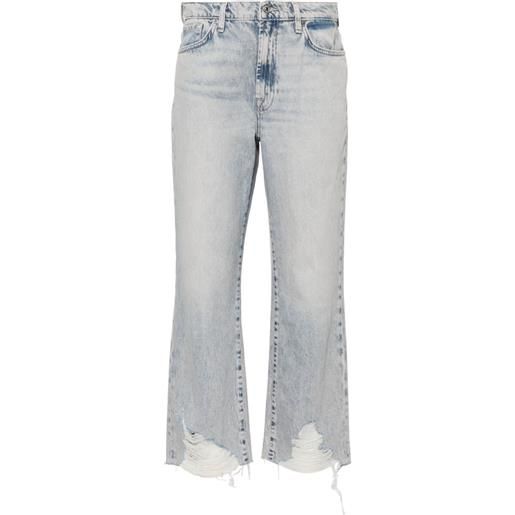 7 For All Mankind jeans crop con effetto vissuto - blu