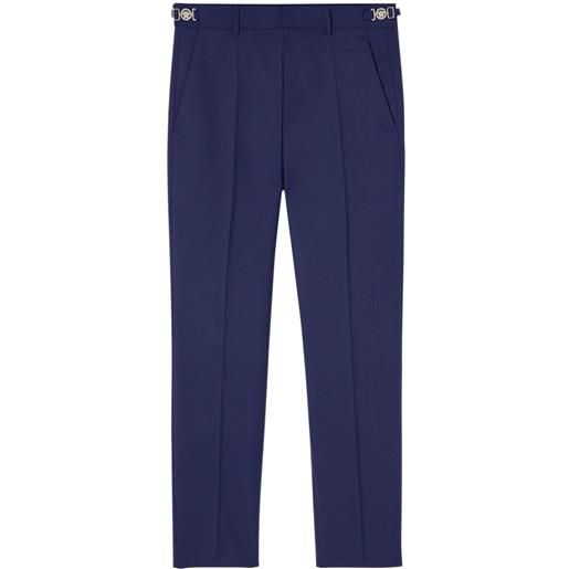 Versace pantaloni affusolati con pieghe - blu