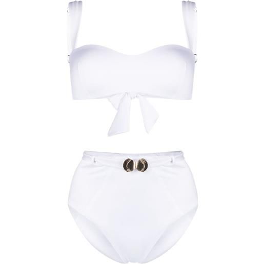 Noire Swimwear set bikini a fascia - bianco