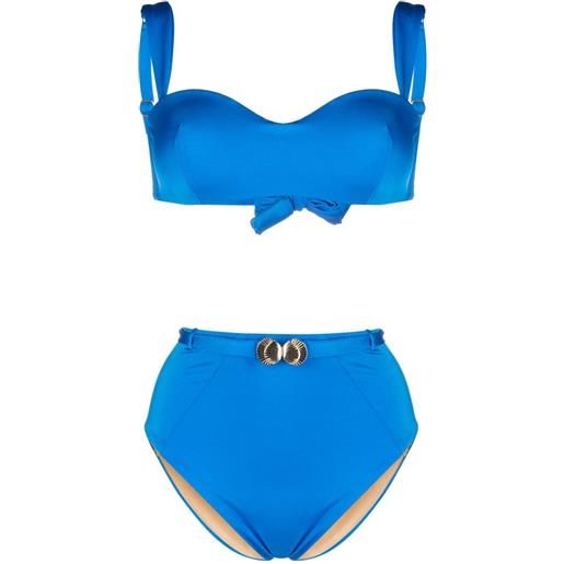 Noire Swimwear set bikini a fascia - blu