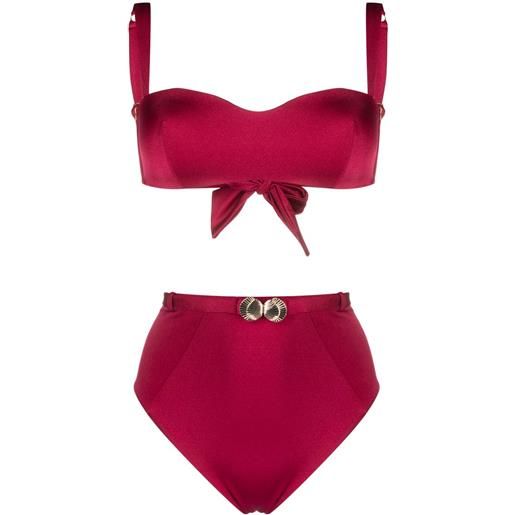 Noire Swimwear set bikini a fascia - rosso