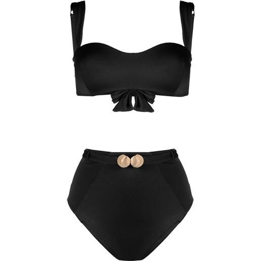 Noire Swimwear set bikini a fascia - nero