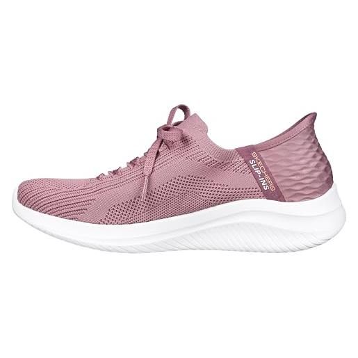 Skechers ultra flex 3.0 brilliant path, sneaker donna, mauve knit pink trim, 41 eu