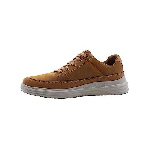 Skechers proven aldeno, scarpe sportive uomo, dark brown leather, 41.5 eu