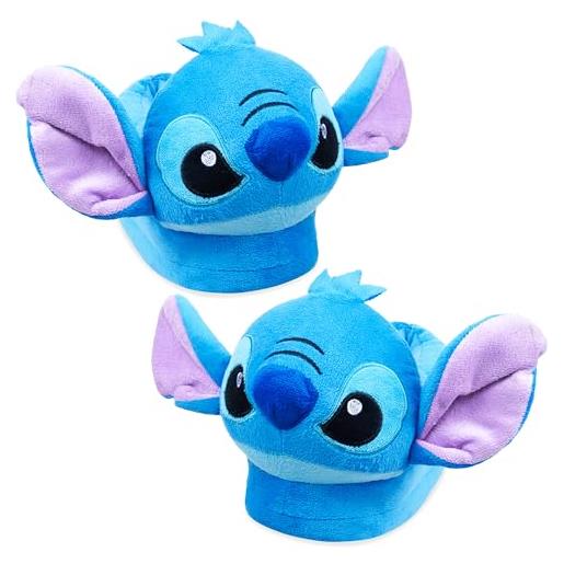 Disney pantofole donna - ciabatte con pelo baby yoda stitch ih oh 35-41 - ciabatte pelose donna calde gadget (blu stitch, 36-37 eu)
