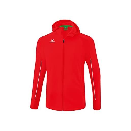Erima liga star-giacca da allenamento con cappuccio, rosso/bianco, s unisex-adulto