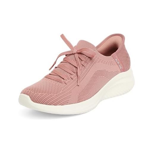Skechers ultra flex 3.0 brilliant path, sneaker donna, mauve knit pink trim, 38 eu