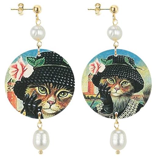 Lebole Maison lebole gioielli orecchini da donna the circle gatto con cappello piccolo perla