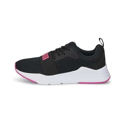 PUMA wired run jr, scarpe da ginnastica unisex - bambini e ragazzi, PUMA black-sunset pink, 37.5 eu