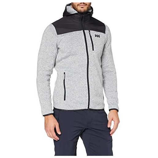 Helly-Hansen varde - giacca in pile con cappuccio da uomo, uomo, giacca di pile, 51891, grigio nebbia, xl