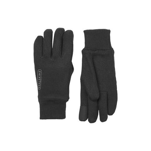 Sealskinz windproof all weather knitted guantes, unisex, negro, l