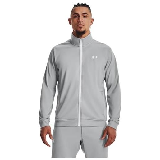 Under Armour sportstyle giacca tricot, felpa uomo, mod grigio / / bianco, xxl
