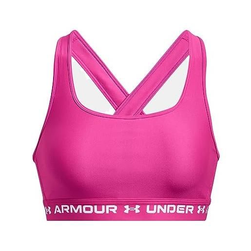 Under Armour reggiseno sportivo a medio impatto incrociato, donna, rosa ribelle /, xl
