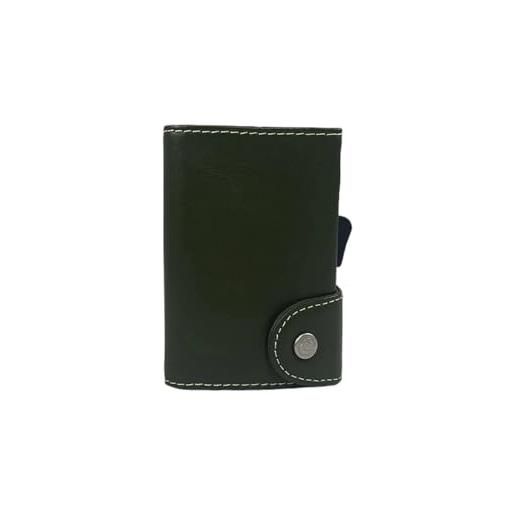 C-secure portafoglio compatto con blocco di rfid (ferma carte rigide) - portafogli in pelle, in vera pelle per gli uomini e le donne - per carte, banconote e monete - C-secure (legno nero)