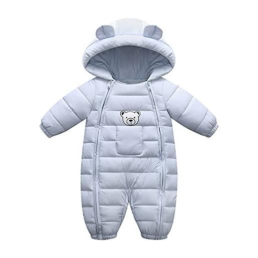 MOMBIY giacca snowsuit toddler boys tuta antivento con cappuccio warm baby pagliaccetto cappotto spesso ragazze outdoor kids boys coat&jacket sci ragazza (light blue, 12-18 months)