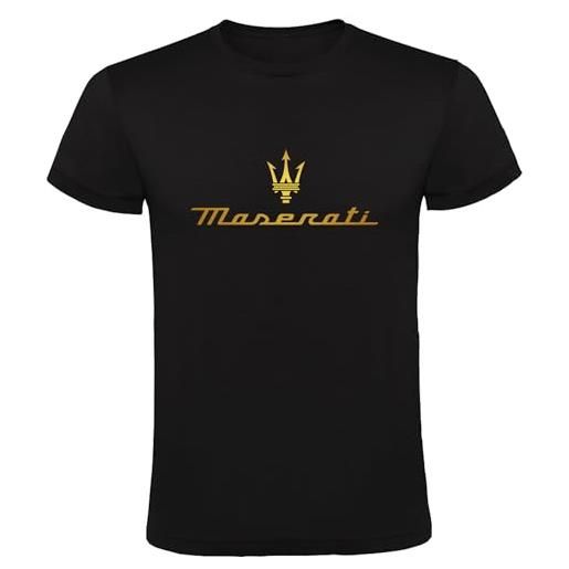 Genérico maglietta fan maserati - regalo per automobilisti - logo oro, nero , xxl