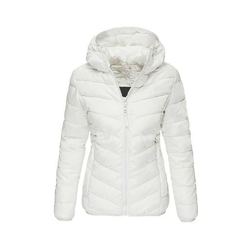 ORANDESIGNE piumino leggero a maniche lunghe con cappuccio e cerniera donna piumini leggeri giacca leggera giacche cappotto giubbotto parka inverno eleganti cappotti giubbini a blu zaffiro m