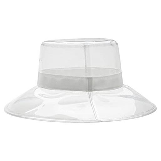 UUK solido trasparente delle donne secchi cappelli caps ragazze spiaggia parasole visiera impermeabile cappello di pioggia plastica tesa larga cap, bianco, taglia unica, 
