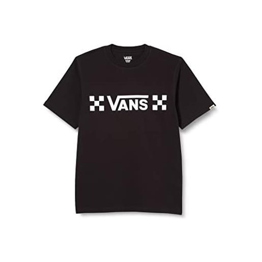 Vans drop v check boys-b, t shirt unisex bambini e ragazzi, nero (black), 14-16 anni
