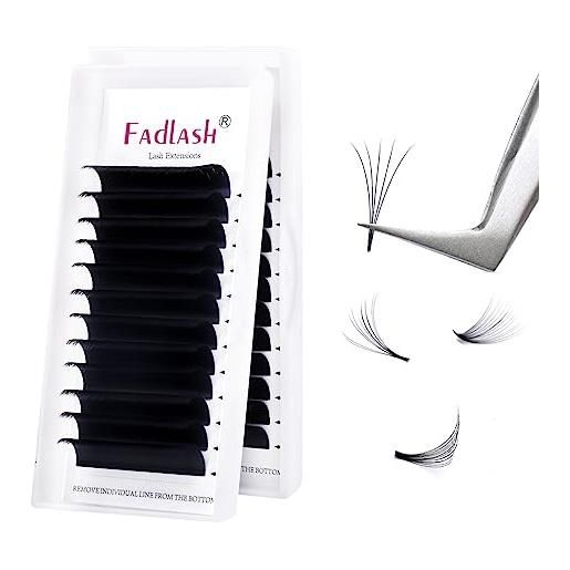FADLASH extension ciglia volume 0.07 spessore dd curl 17mm*12 2d 3d 5d 10d-20d estensioni ciglia FADLASH easy fan lashes extension (0.07-dd-17)