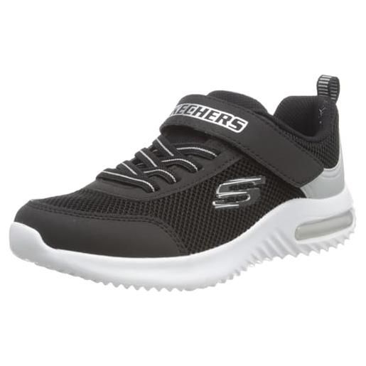 Skechers bounder-tech, scarpe sportive bambini e ragazzi, black silver synthetic textile trim, 36.5 eu