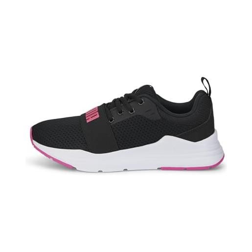 PUMA wired run jr, scarpe da ginnastica unisex - bambini e ragazzi, PUMA black-sunset pink, 35.5 eu