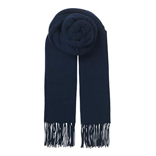 Becksöndergaard sciarpa da donna - crystal edition scarf - grande sciarpa calda donna tinta unita in 100% lana - larghezza: 50 x lunghezza: 220 cm, blu scuro, b: 50 x l: 220 cm