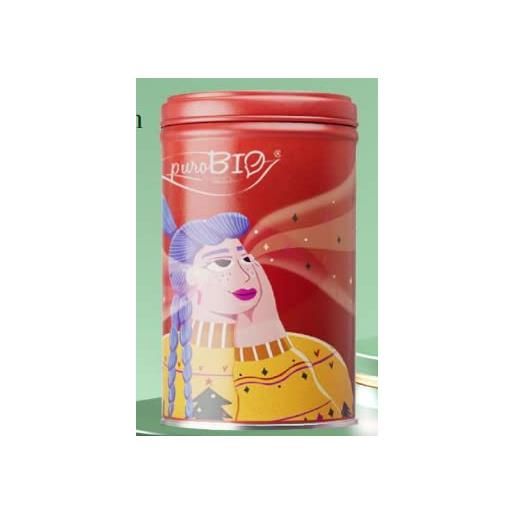 Purobio Cosmetics scatola di latta idea regalo purobio matita eyeliner nero + mascara fan allungante + struccante bifasico red box