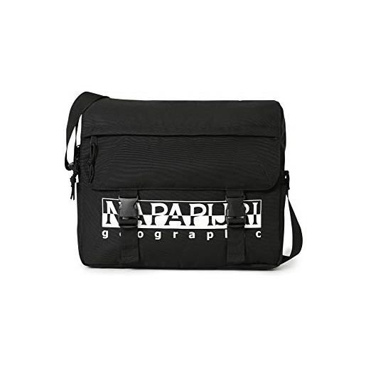 Napapijri happy messenger re - borsa a tracolla, 32 cm, nero (nero) - np0a4e9y