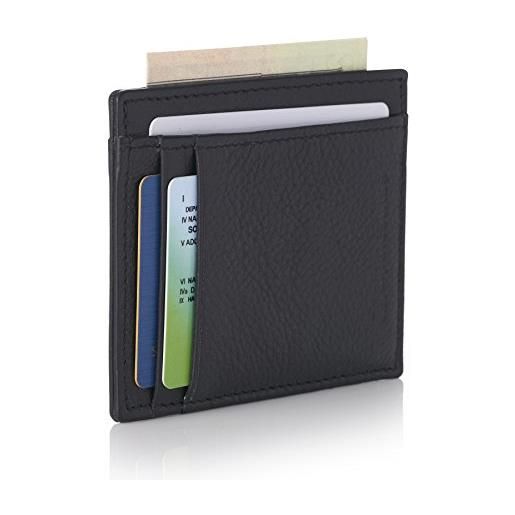 alpine swiss porta carte d'identità a portafoglio con tasca frontale rfid nero
