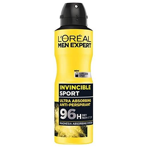 L'Oréal Paris men expert l'oreal men expert invincible sport - deodorante uomo, pacco da 6 pezzi