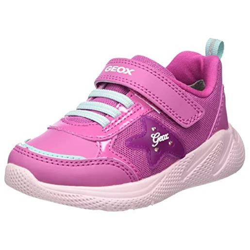 Geox b sprintye girl d, sneakers bambine e ragazze, rosa/blu (fuchsia/aqua), 26 eu