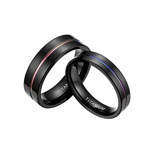 Mabohity anello da uomo e da donna in titanio con scanalatura di 5 mm/7 mm di larghezza, anello di fidanzamento, amicizia, coppia di fedi nuziali, colore: 7mm(herrenring), cod. Mbh0100009