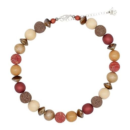 Feliss - collana da donna con perle colorate, senza ciondolo, lunghezza 45 cm, idea regalo per fidanzata, mamma, regalo di compleanno