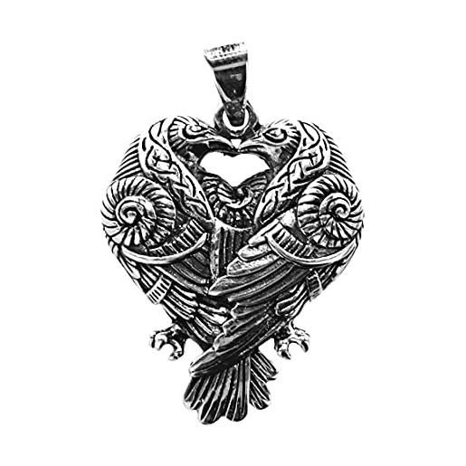 Kiss of Leather ciondolo a forma di corvo in argento sterling 925 n. 408
