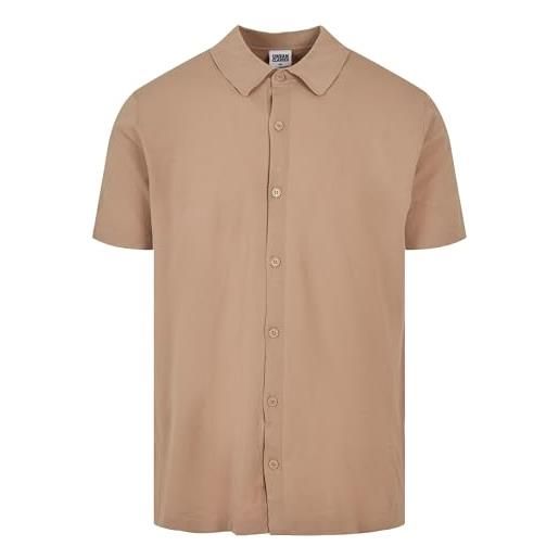 Urban Classics lavorata a maglia camicia, beige tinta unita, s uomo