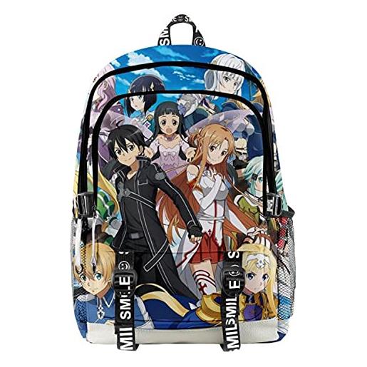 Gumstyle anime sword art online sao backpack zaino scuola 3d stampa laptop rucksack borsa da scuola studente ragazzi ragazze daypack zainetto da viaggio 1157/6