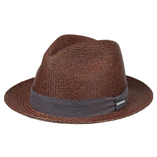 Stetson cappello panama lamaro player uomo - made in ecuador cappelli da spiaggia sole di paglia primavera/estate - s (54-55 cm) marrone