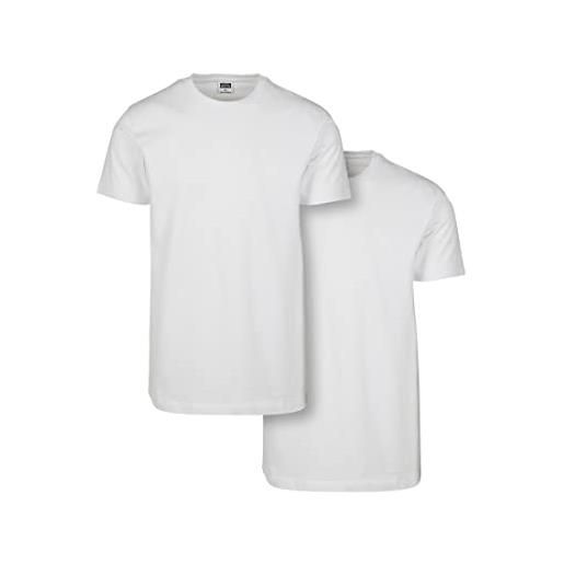 Urban Classics organic basic tee confezione da 12 t-shirt, bianco e bianco, 3xl (pacco da 2) uomo