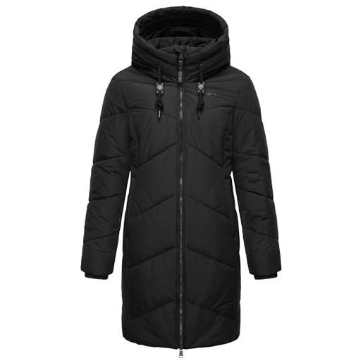 Ragwear novista xs-6xl - cappotto invernale da donna, con cappuccio, nero , xxl