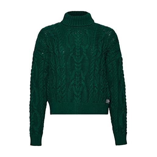 Superdry vintage high neck cable knit, polo a maniche lunghe, 
