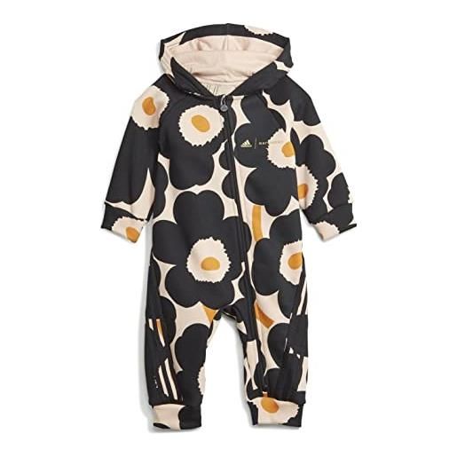 adidas i mm marimekko tutina per bambino e neonato, halo blush/focus orange/black, 1218 bimba 0-24
