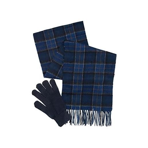 Barbour set regalo sciarpa e guanti in tartan mgs0018tn54 tartan blu