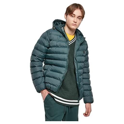 Urban Classics giacca invernale da uomo con cappuccio, calda e trapuntata, piumino adatto anche alle mezze stagioni colore: bark, taglia: s