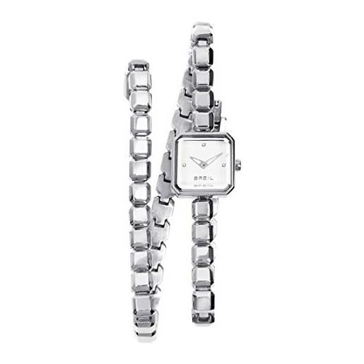 Breil orologio donna pure watches quadrante bianco e bracciale in acciaio, movimento solo tempo - 2h quarzo