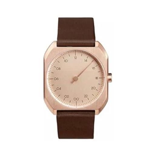 Slow mo 10 - dark brown leather, rose gold case, rose gold dial orologio da polso