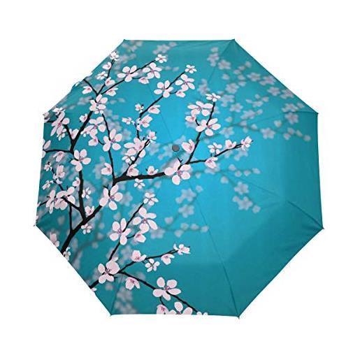 HMZXZ rxyy ombrello da viaggio compatto e leggero da viaggio con fiori di ciliegio giapponese pieghevole per donne uomini ragazzi ragazze antivento