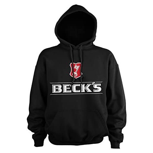 Beck's licenza ufficiale logo felpa con cappuccio (nero), xl