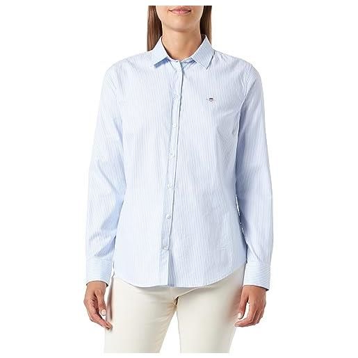 GANT slim stretch oxford striped shirt, camicia elegante donna, blu ( light blue ), 44
